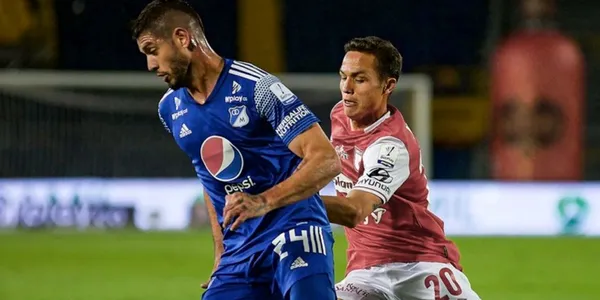 Millonarios no supo aprovechar el hombre demás y se dejó empatar por Santa Fe, en el último suspiro del partido, por lo que se complica estando en los últimos lugares