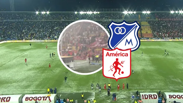 Millonarios vs América de Cali Foto: Captura de ESPN, X y Escudoteca