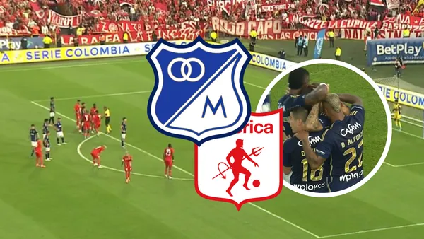 Millonarios vs América de Cali Foto: Escudoteca y Captura de ESPN