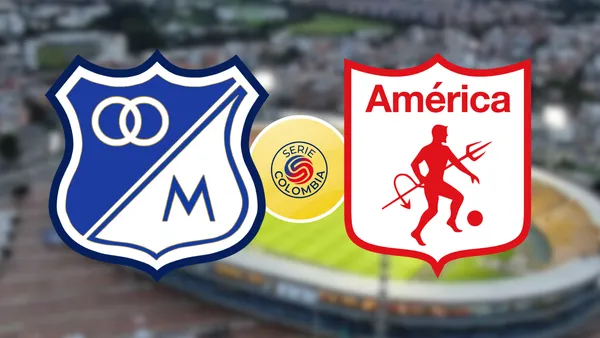Millonarios vs América de Cali Foto: ESPN y Escudoteca