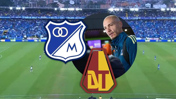 Millonarios vs Deportes Tolima Foto: Captura de Win Sports, MFC y Escudoteca
