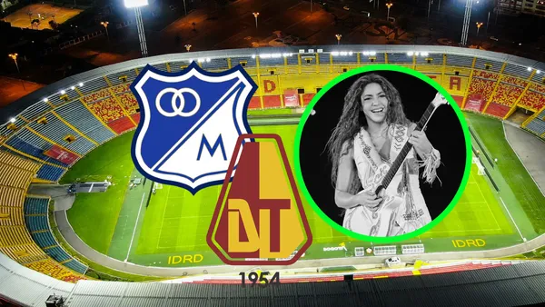 Millonarios vs Deportes Tolima y Shakira Foto: IDRD, Escudoteca y Shakira