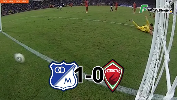 Millonarios vs Patriotas Foto: Captura de Win Sports y Escudoteca PN