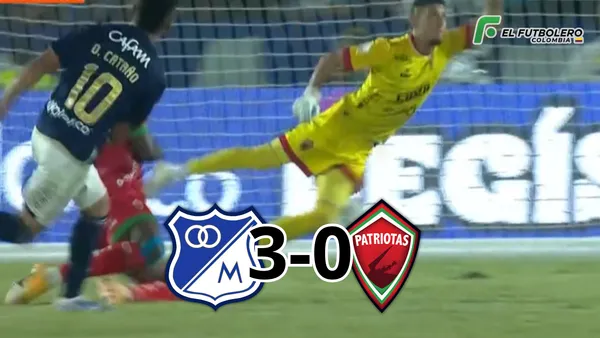 Millonarios vs Patriotas Foto: Captura de Win Sports y Escudoteca PN