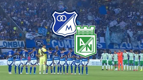 Millonarios y Nacional se juegan el superclásico en El Campín Foto: Escudoteca y Captura de Win Sports