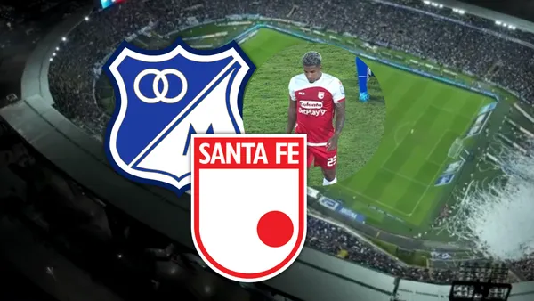 Millonarios y Santa Fe se miden en un clásico sumamente accidentado Foto: Captura de Win Sports y Escudoteca