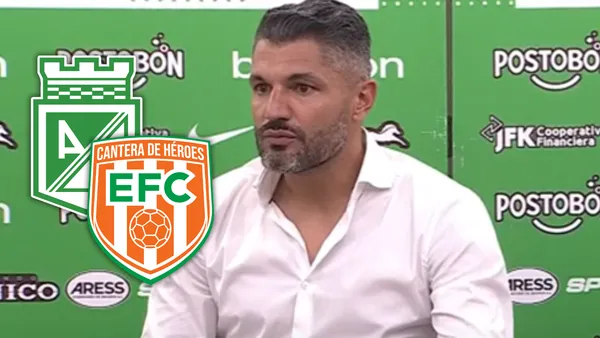 Mira el mensaje que Javier Gandolfi dejó en rueda de prensa a la hinchada de Nacional Foto: Escudoteca y Captura de Dimayor