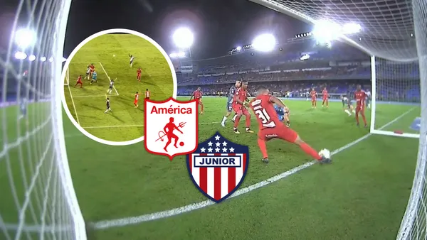 Mira los detalles de América vs Junior y la imagen que poco se detalló en Win Foto: Captura de X @edmartinezm, Win Sports y Escudoteca