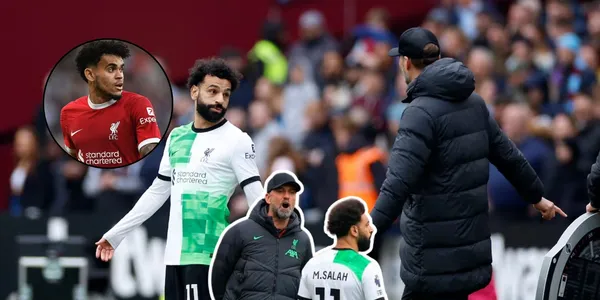 Mohamed Salah peleando con Jurguen Klopp