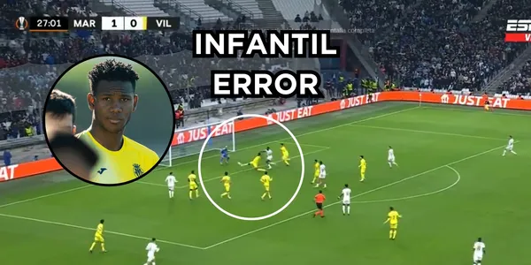 Mosquera se equivocó. Foto de Mosquera tomada de captura de pantalla de ESPN y Villarreal CF Web Site.