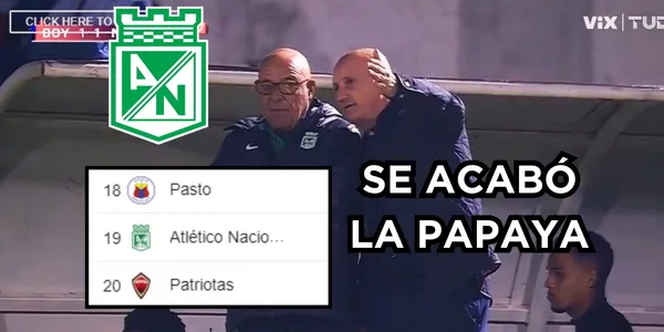 Nacional en terapia intensiva. Foto captura de pantalla de Win Sports.