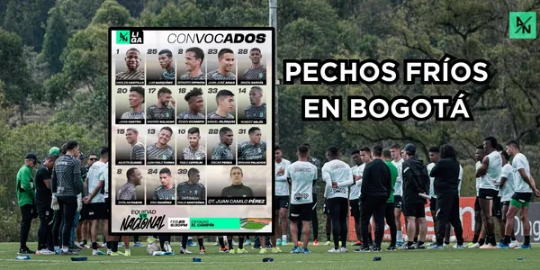 Nacional fue pecho frío en Bogotá. Fotos tomadas de Twitter @nacionaloficial.