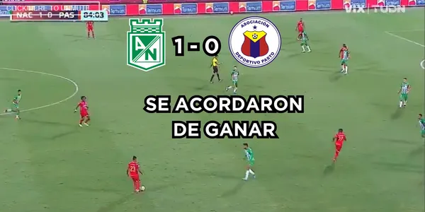 Nacional le ganó al Deportivo Pasto. Foto tomada de captura de pantalla de Win Sports.