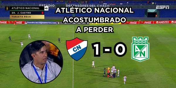 Nacional perdió en Paraguay. Fotos captura de pantalla de ESPN, logos de Wikipedia.