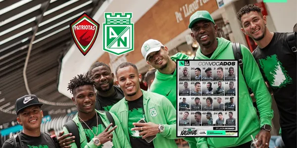 Nacional visitará a Patriotas. Foto tomada de Twitter Atlético Nacional y logos de Wikipedia.