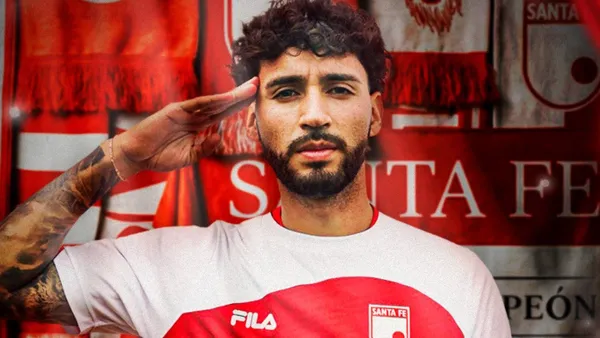 Nahuel Bustos fue presentado como nuevo futbolista de Santa Fe - X @SantaFe