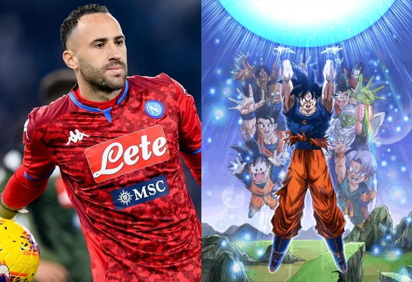 Napoli bromeó un momento con David Ospina y le posteó una fotografía al puro estilo de Dragon Ball