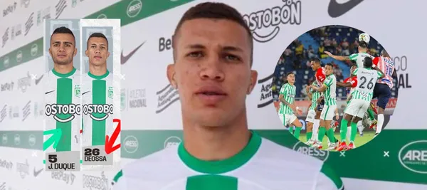 Nelson Deossa dejó la cancha para darle paso a Jhon Duque en la segunda parte ante Junior