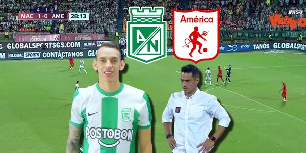 Neyder Moreno con Atlético Nacional le marcó un golazo al América de Cali.