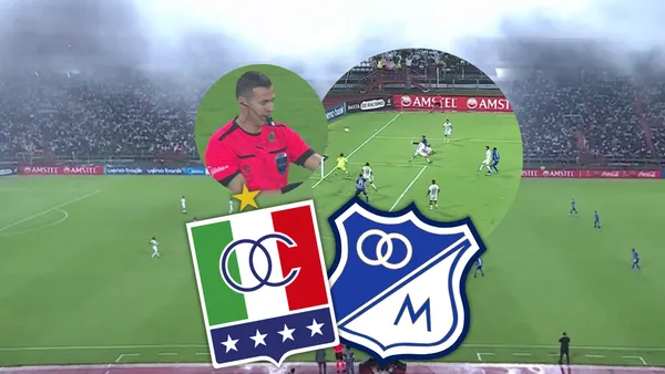 Once Caldas vs Millonarios Foto: Captura de D Sports y Escudoteca