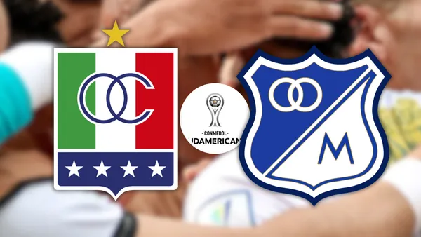 Once Caldas vs Millonarios Foto: Conmebol, Escudoteca y Once Caldas DAF