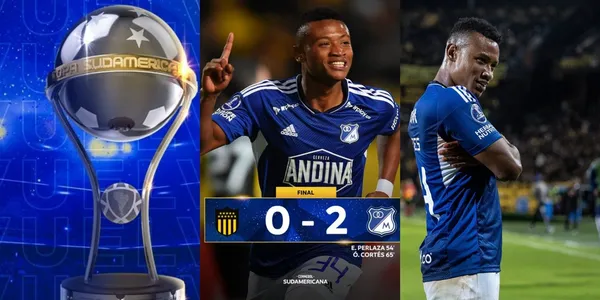 Óscar Cortés de Millonarios FC la rompió en la Copa Sudamericana 2023 al golear y bailarse a Peñarol de Uruguay.