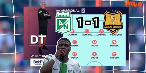 Óscar Perea de Atlético Nacional le rompió el arco a Águilas Doradas.