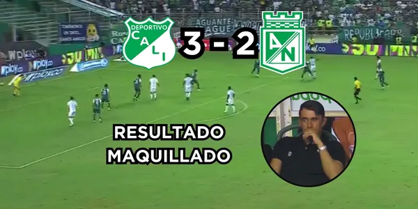 Otra derrota para Nacional. Foto captura de pantalla de Win Sports y logos de Wikipedia.