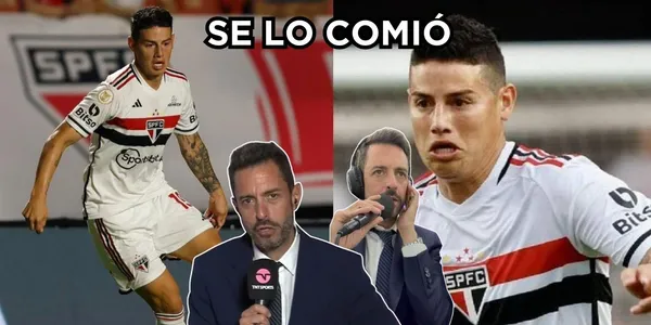 Pablo Giralt reaccionó al gol cantado que se comió James Rodríguez en el São Paulo de Brasil.