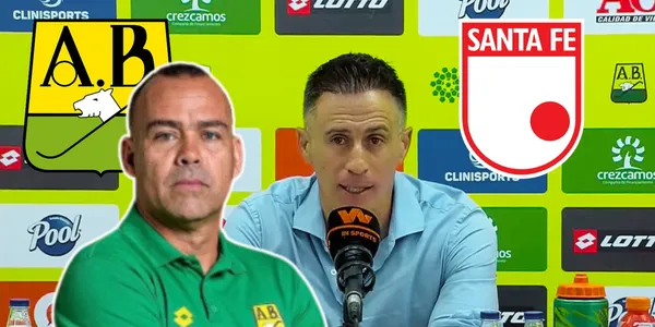 Pablo Peirano DT de Santa Fe en rueda de prensa