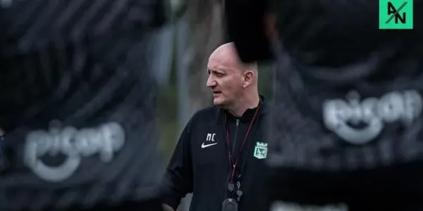 Pablo Repetto en un entrenamiento de Atlético Nacional