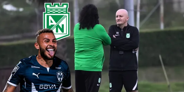 Pablo Repetto en un entrenamiento de Atlético Nacional