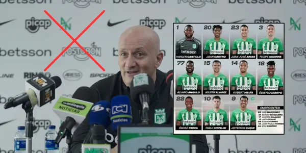 Pablo Repetto en una rueda de prensa de Atlético Nacional