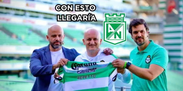 Pablo Repetto negocia con Atlético Nacional. Foto tomada del portal Bendito Fútbol y logo de Wikipedia.