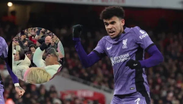 Padre de Lucho festejó el golazo de su hijo.