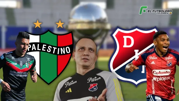 Palestino vs Medellín. Foto: El Economista, X, El Colombiano y Escudoteca PN
