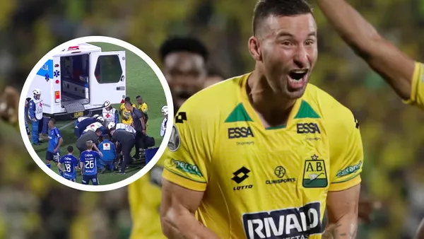 Parte médico de Pons: Alivio tras el susto en Bucaramanga. Foto: CONMEBOL y Captura de Win Sports
