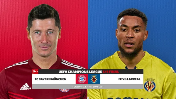 Partido de vuelta por los cuartos de final de UEFA Champions League, el Bayern recibe un al Villareal en desventaja por la mínima.