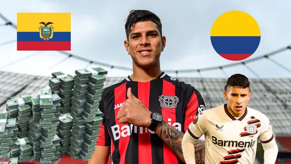 Piero HIncapié y Gustavo Puerta de Bayer Leverkusen - Fotos: AS, X