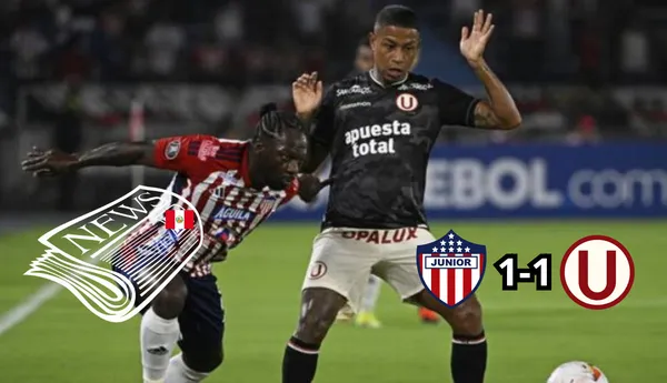 Postal del duelo entre Universitario y Junior por Copa Libertadores. FOTO: Willax TV