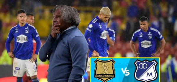 Previo Águilas Doradas la mala noticia que recibió Alberto Gamero en Millonarios (Foto tomada de HSB noticias y Wplay)