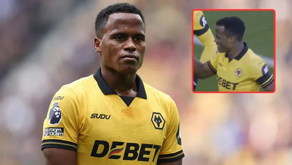 Primer gol de Jhon Arias con Wolverhampton - X @Wolves y captura de pantalla ESPN Colombia