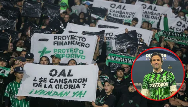 Protesta de los hinchas de Atlético Nacional -Fotos: Semana, Infobae