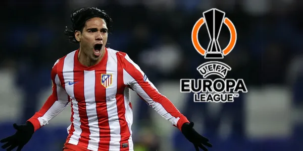 Radamel Falcao celebrando un gol con el Atlético de Madrid