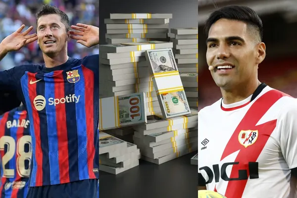 Radamel Falcao cobra un buen sueldo en España y su colega Robert Lewandoski gana una millonada solo en publicidad, eso sin contar su sueldo.
