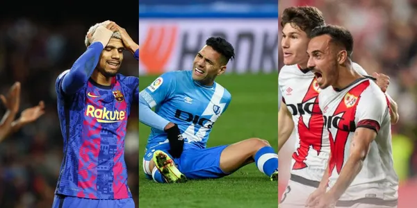 Radamel Falcao está lesionado en el Rayo Vallecano y su club humilló al FC Barcelona.