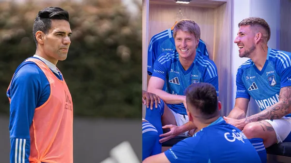Radamel Falcao García, Andrés Llinás y Santiago Giordana Foto: Millonarios FC