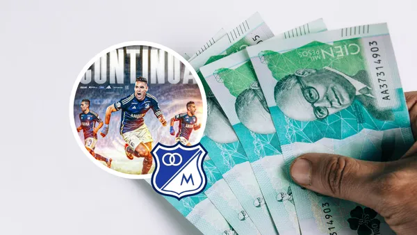 Radamel Falcao García Foto: Millonarios FC y Captura de Bloomberg