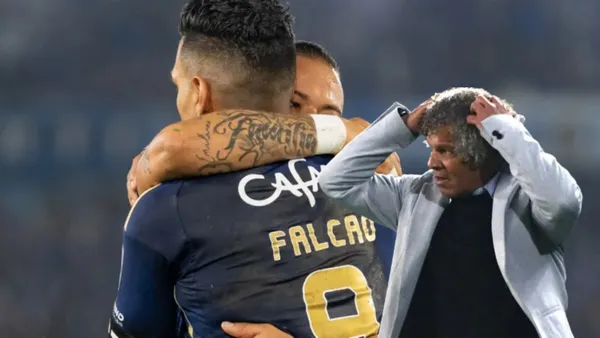 Radamel Falcao García y Alberto Gamero Foto: Win Sports y El Tiempo