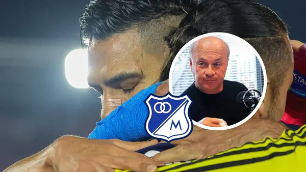 Radamel Falcao García y Carlos Antonio Vélez Foto: Falcao, Escudoteca y Captura de La FM